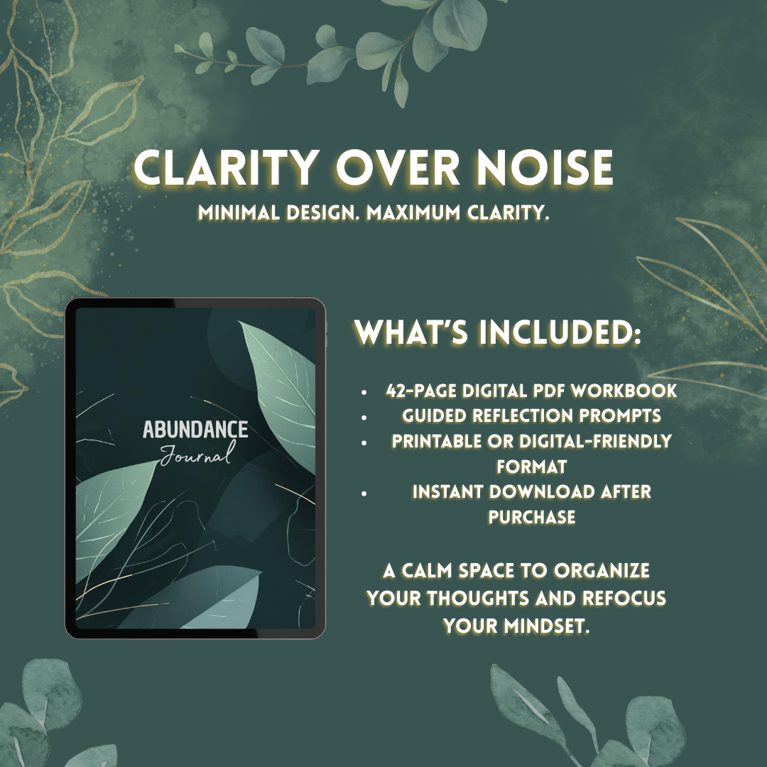 Abundance Journal – 42 Page Guided Workbook for Clarity & Mindset