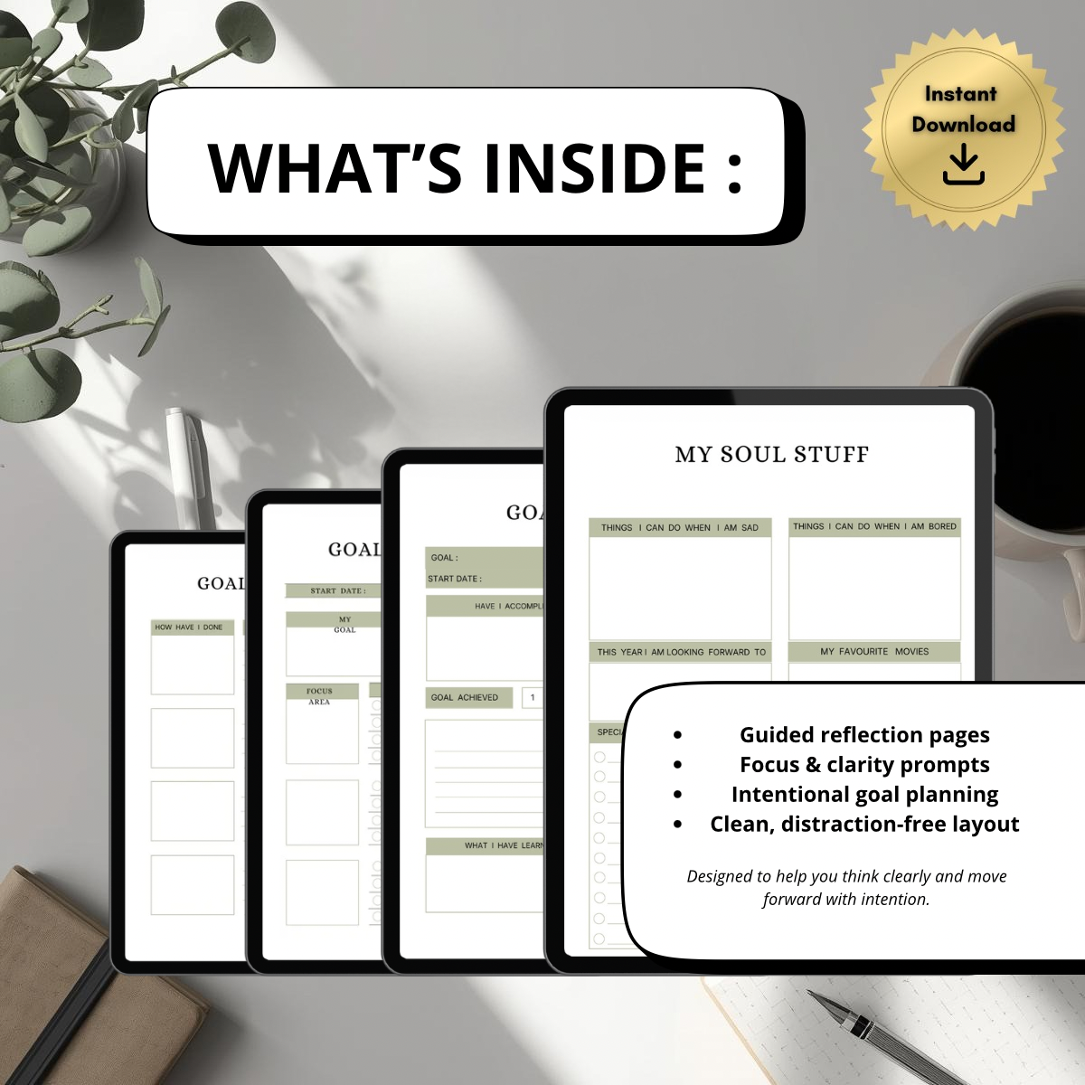 Personal Growth Partner™ – Digital Guided Journal for Clarity, Focus & Intentional Growth